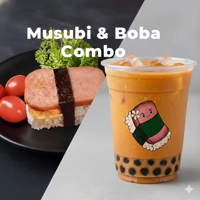 Musubi & Boba Combo.