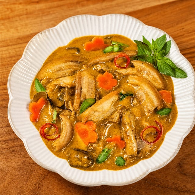 Dê Xào Lăn / Sautéed in Curry, Turmeric, and Coconut Milk.