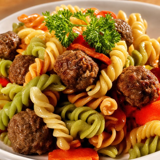 Nui Xào Bò / Stir Fried Rotini with Beef.