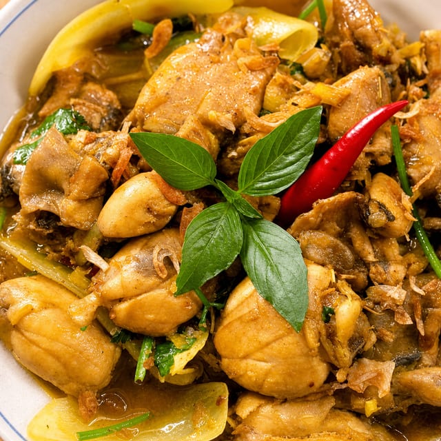 Ếch Tươi Xào Lăn / Sautéed Curry, Turmeric, and Coconut Milk.