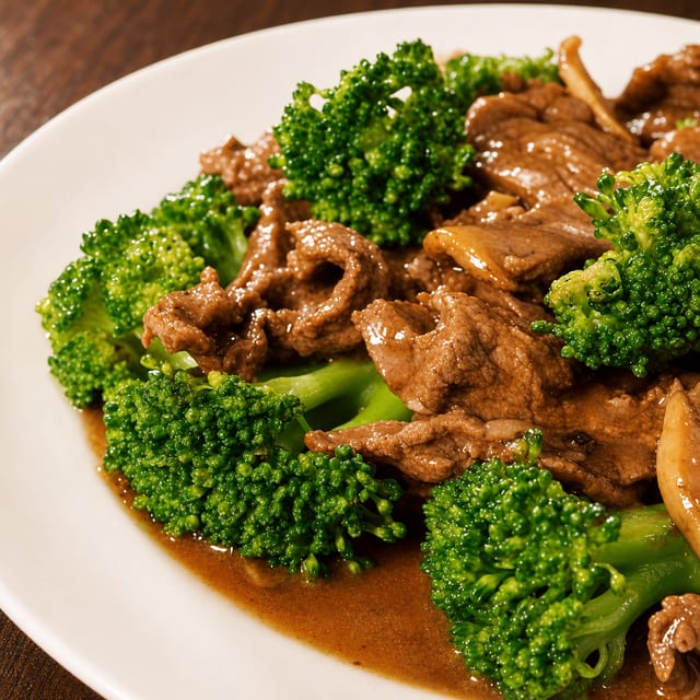 Hủ Tiếu Xào Bò Broccoli / Stir Fired Rice Noodle with Beef & Broccoli.
