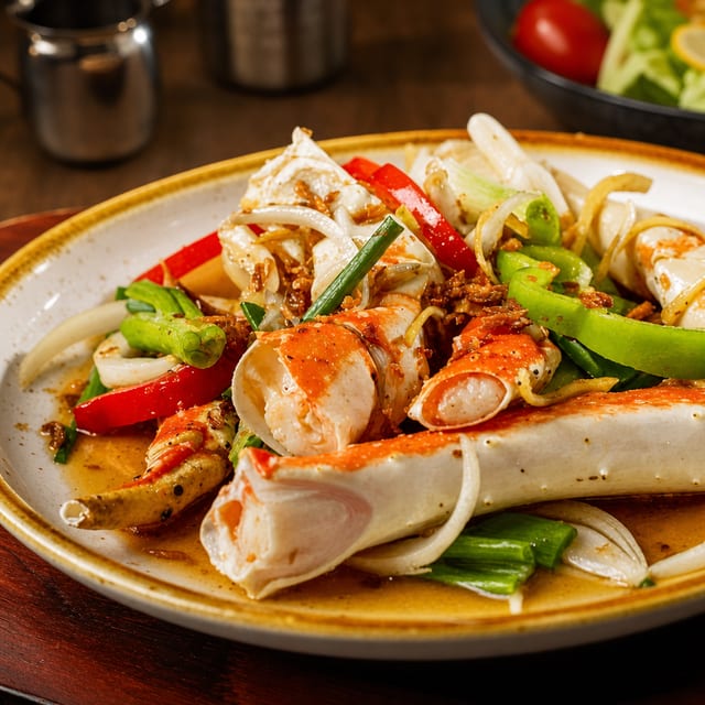 King Crab Xao Me / Tamarind sauce..