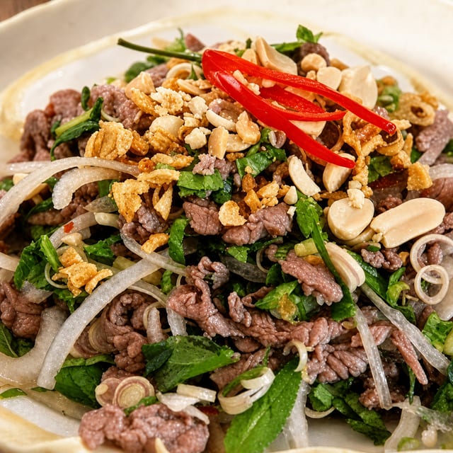 Bò Tái Chanh / Rare Beef Salad Lime.
